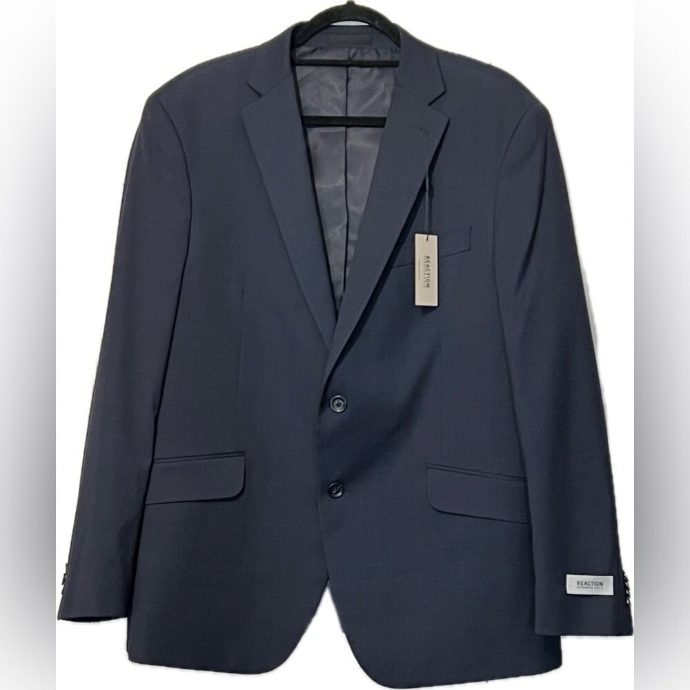 Kenneth Cole REACTION Techni-Cole Stretch Slim Fit Blazer, Navy Blue, 44R, NWT
